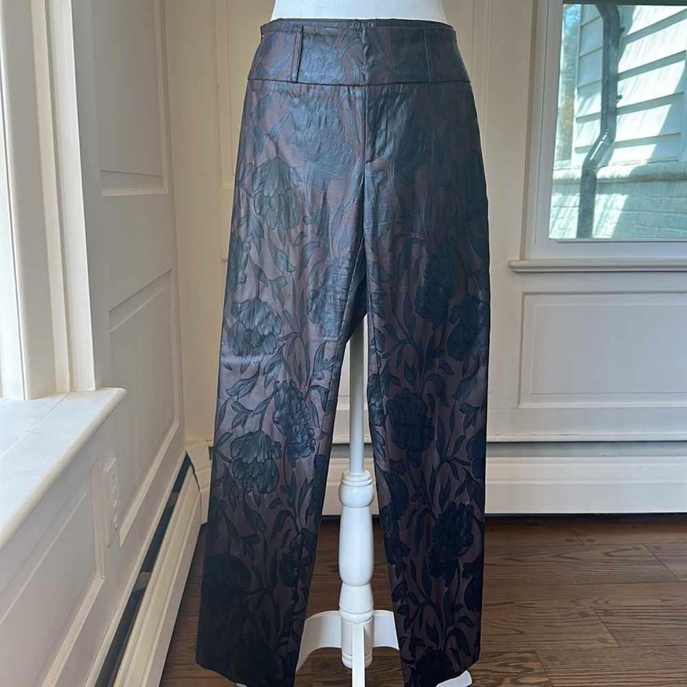 View Collection Brown and Black Damask Pants